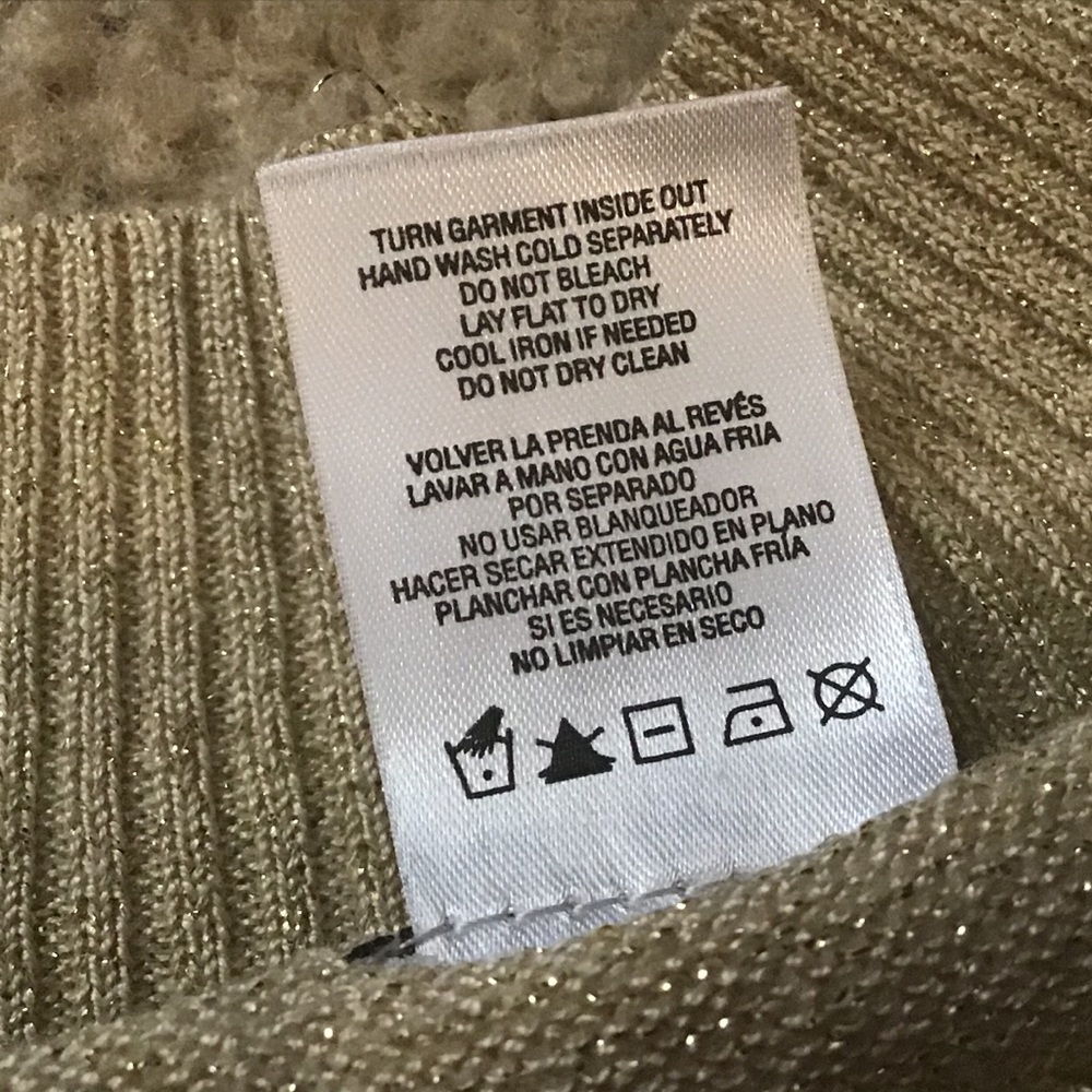 Jaclyn Smith Women’s Gold Metallic Sequins Sweater Party Winter Travel Sz Large - Picture 4 of 10